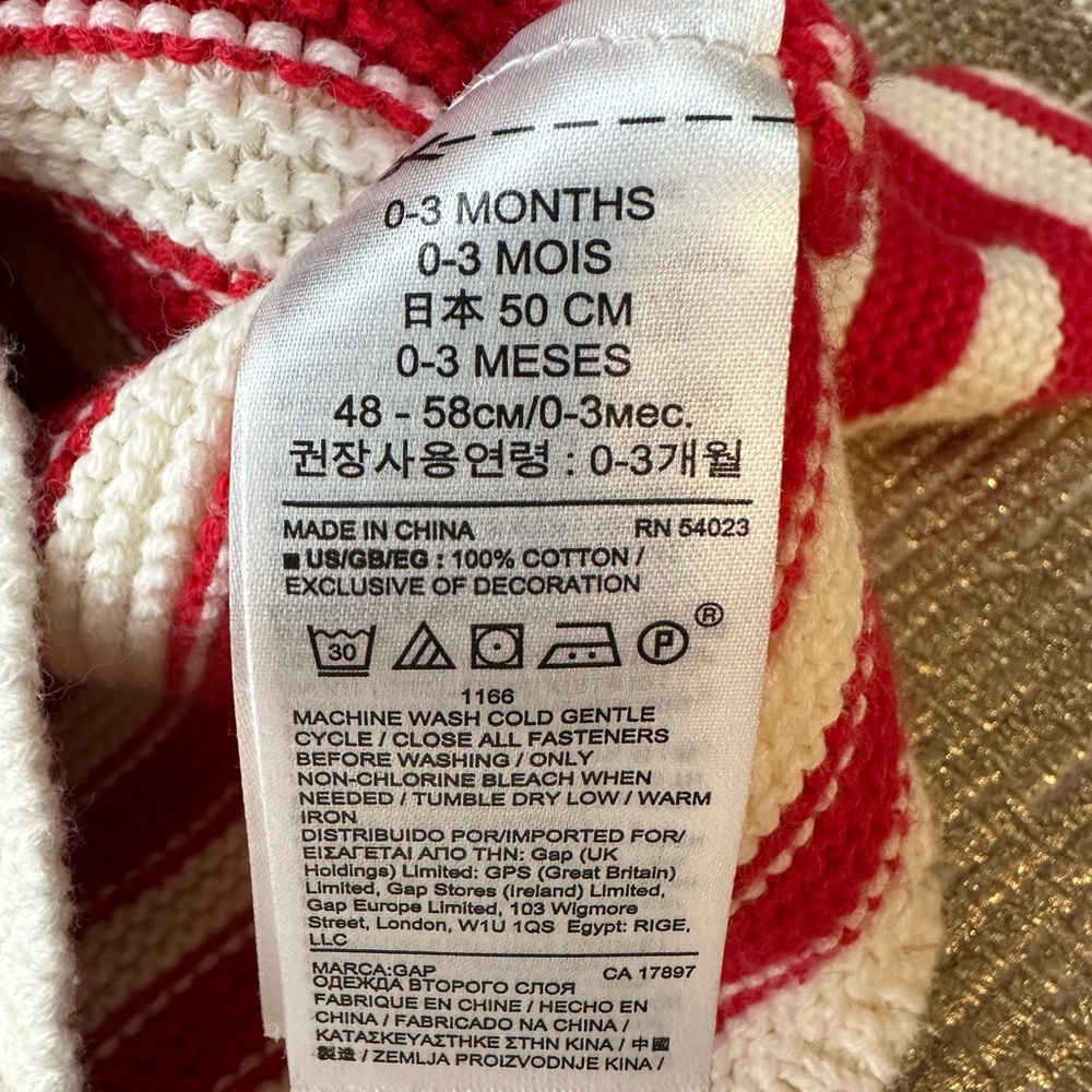 GAP Baby American Flag 4th of July Knit Cardigan Sweater | Size 0-3M - Picture 6 of 6